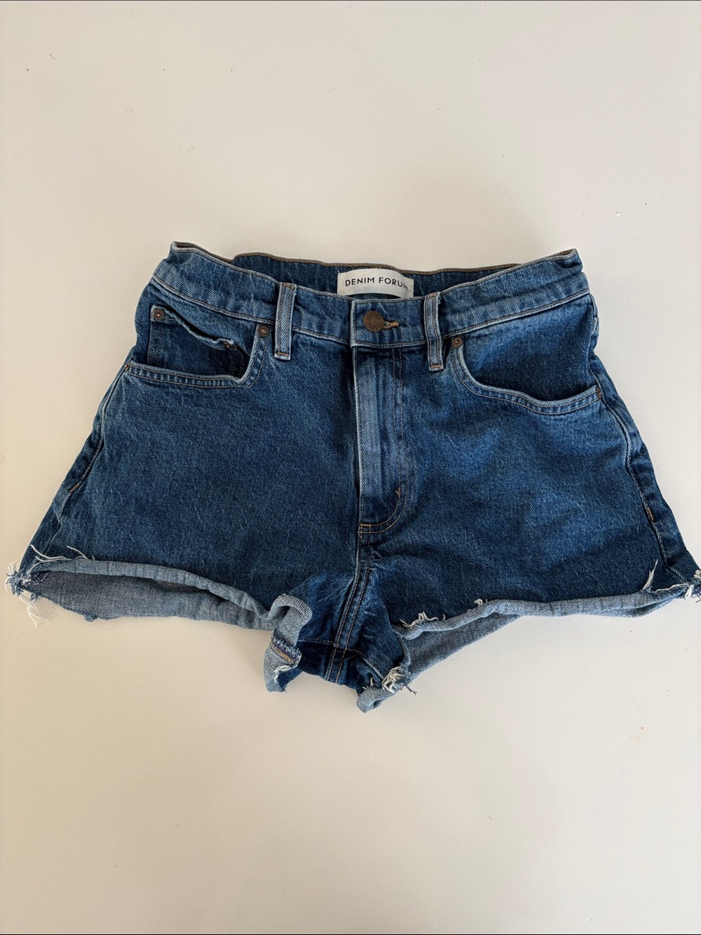 28 Denim Forum Women's Dark Blue High-Rise Denim Shorts - Aritzia